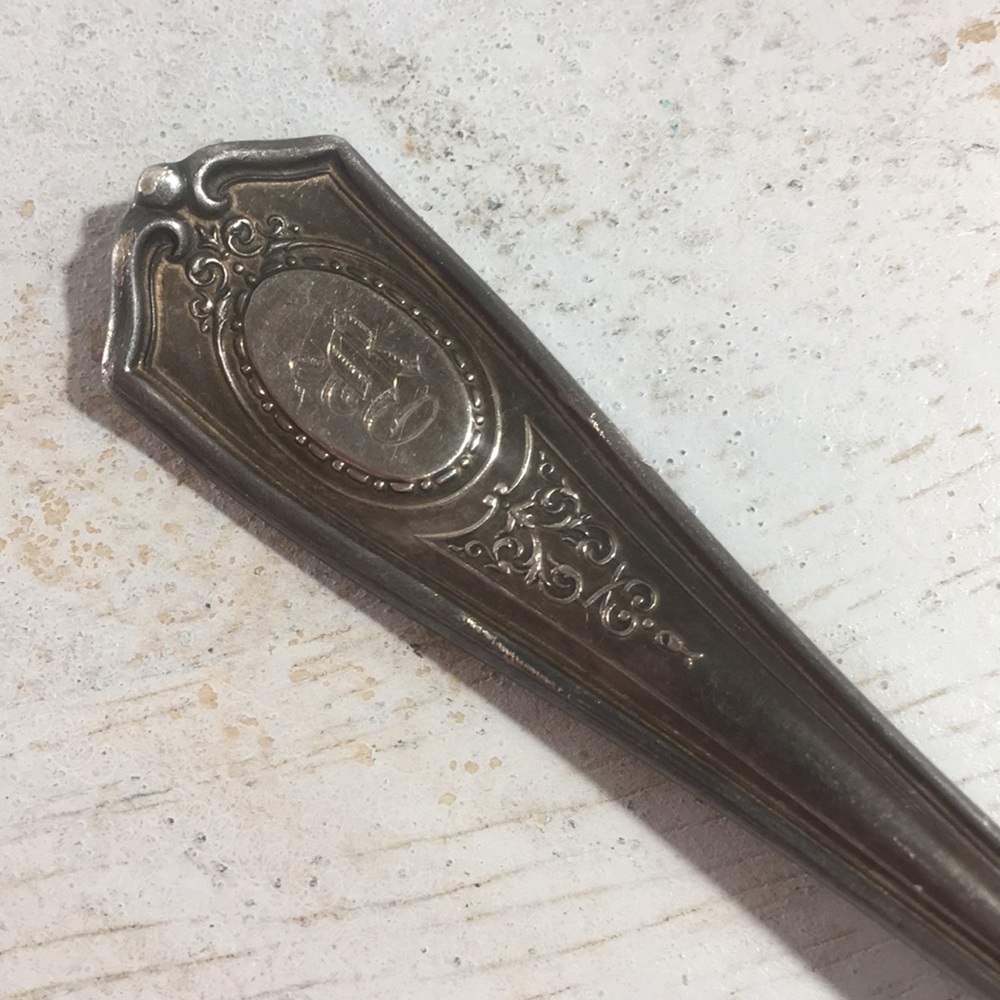 Vintage engraved teaspoons set of 5 with “R”